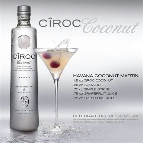 Pin by Chad Klug on Get My Drank On | Ciroc coconut, Coconut martini, Ciroc recipes