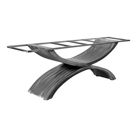 Modern Dining Table Pedestal in Polished Steel for Oval or Rectangular Granite Tabletops by ...