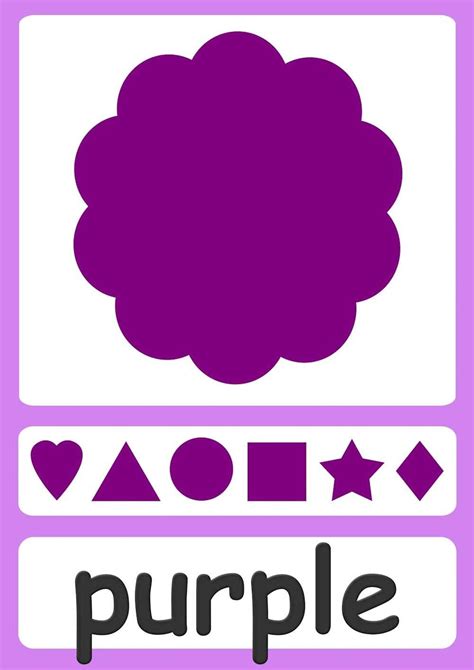 color-flashcards-purple | Flashcards for kids, Printable flash cards ...