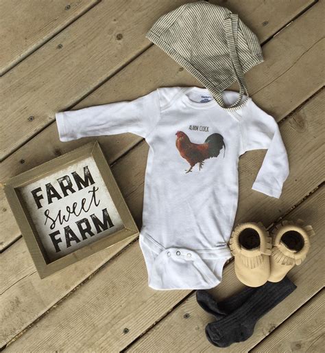 Chicken Rooster Baby Bodysuit | Etsy | Baby bodysuit, Baby stuff country, Adorable onesie