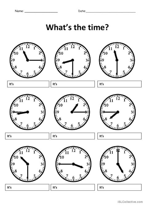 Write the correct time: English ESL worksheets pdf & doc