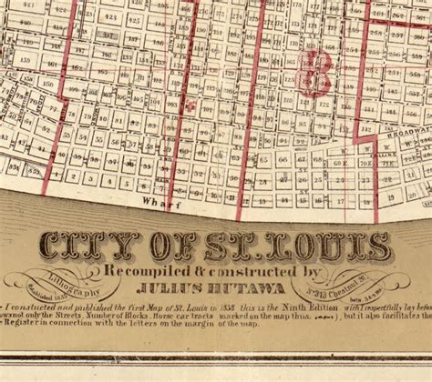 Old map of Saint Louis City St Louis 1870 - OLD MAPS AND VINTAGE PRINTS