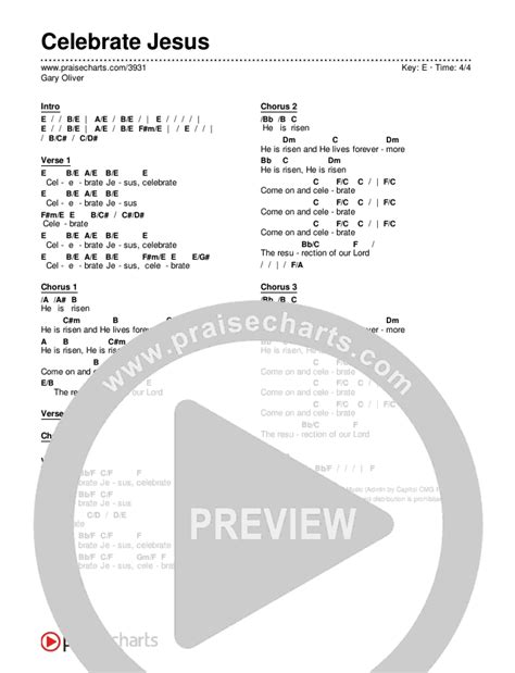 Celebrate Jesus Chords PDF (Gary Oliver) - PraiseCharts