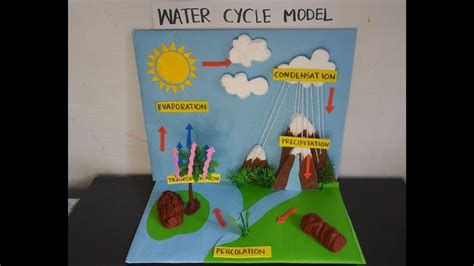 Water Cycle Model 3D School Project | Science Exhibition Model | water cycle model project - YouTube