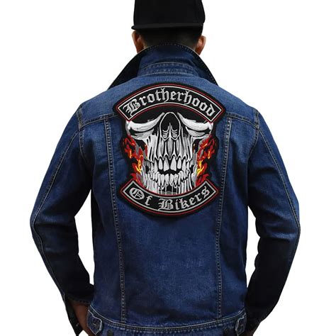 Skull Riders Large Biker Jacket Back Sew On Embroidered Patch ...