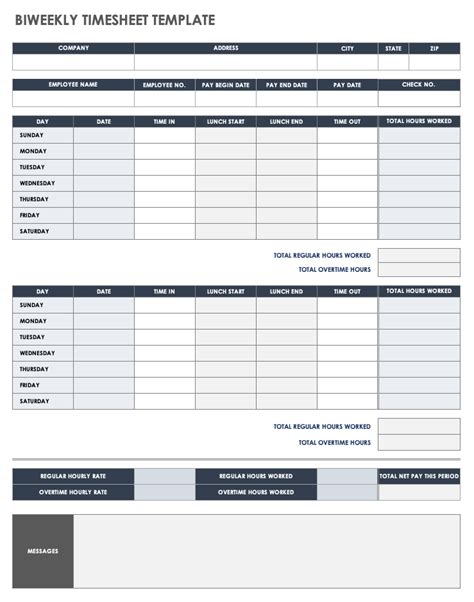 Biweekly Timesheet Template Excel Free Download