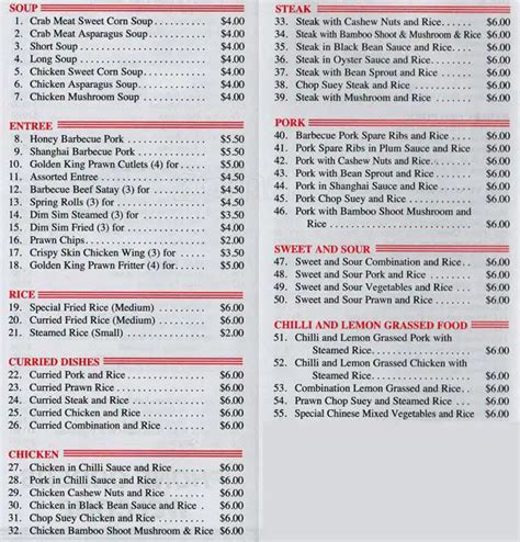 The Lucky Dragon Menu, Menu for The Lucky Dragon, Campbelltown, Adelaide - Urbanspoon/Zomato