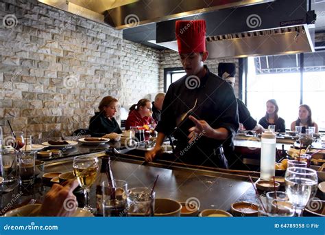 Japanese Hibachi Chef editorial stock photo. Image of watch - 64789358