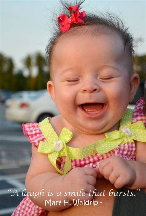 So adorable cute baby laughing and smiling “A laugh is a smile that ...