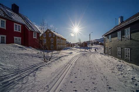 HD wallpaper: winter, snow, street, village, Norway | Wallpaper Flare