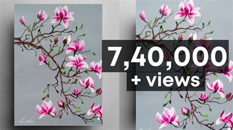 Magnolia Flower Acrylic Painting | Best Flower Site