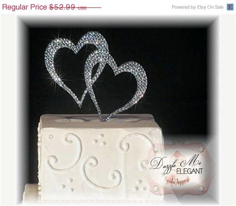 Heart Cake Topper - Double Heart Cake Topper - Two Hearts Cake Topper ...