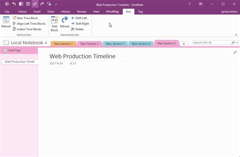 How to Create a Production Timeline in OneNote (Horizontal Time Axis)? - Office OneNote Gem Add-Ins