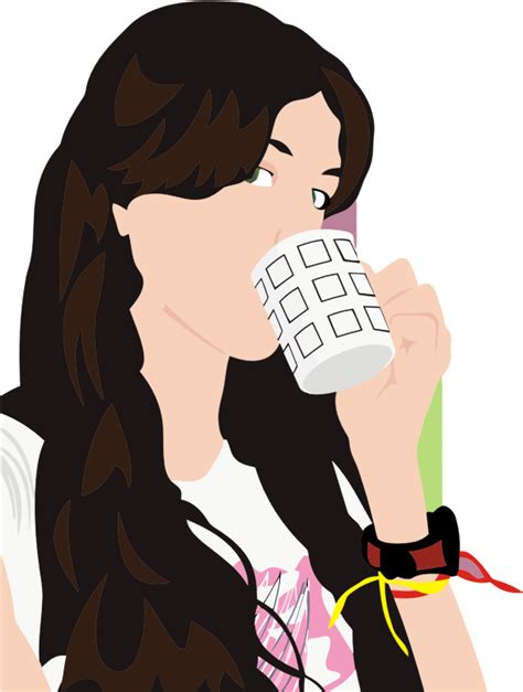 Woman Drinking From Cup - Openclipart