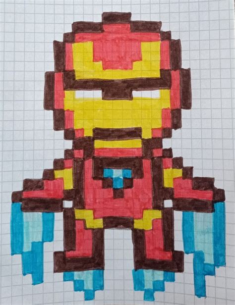 Iron Man Pixel Art | Piksel sanatı, Pixel art, Çizim