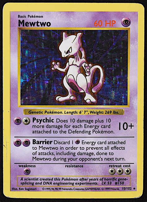 Mewtwo 1999 Pokemon Base Shadowless #10 Holo | Pristine Auction