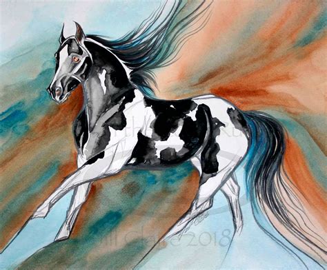 Paint Pinto Horse Art Painting Print Jill Claire Original - Etsy