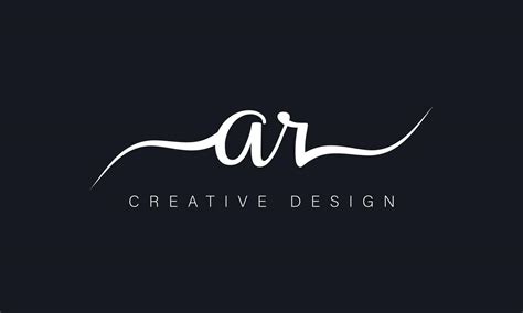 Handwriting style letter AR logo design. AR logo design vector pro ...