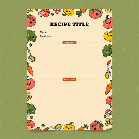 Premium Vector | Hand drawn recipe template