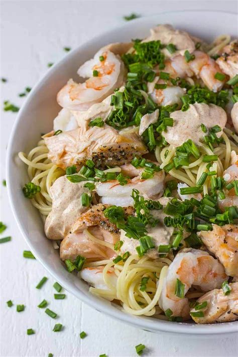 Salmon & Shrimp Pasta | TheFitBlog