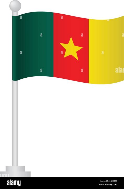 Cameroon flag. National flag of Cameroon on pole vector Stock Vector ...