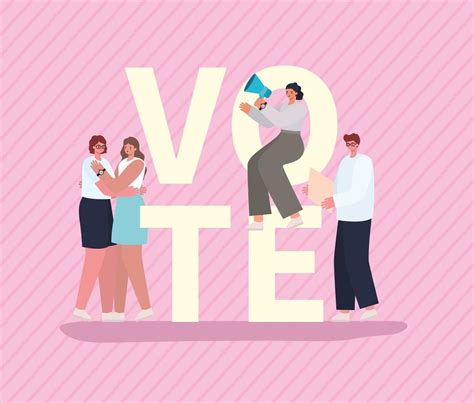 Cartoon people with vote lettering for elections day 2088932 Vector Art at Vecteezy