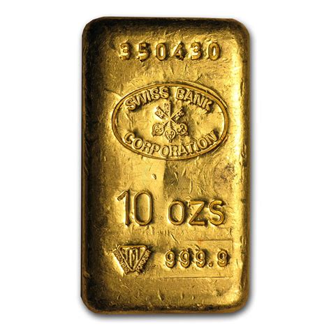 10 oz Gold Bar - Swiss Bank Corporation - Walmart.com