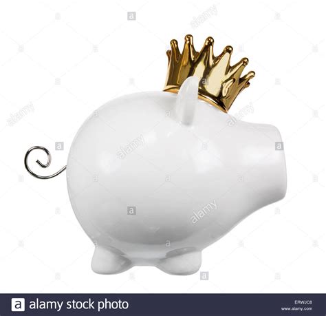 Piggy Bank with Crown Stock Photo - Alamy