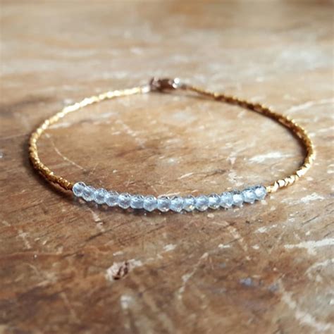 December Birthstone Bracelet Blue Topaz Bracelet Womens Gift