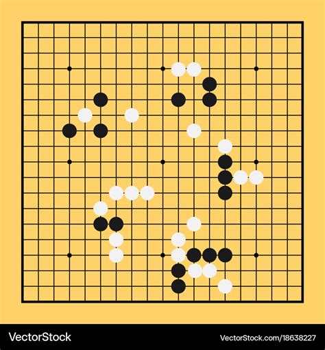 Go game board chinese play china baduk strategy Vector Image