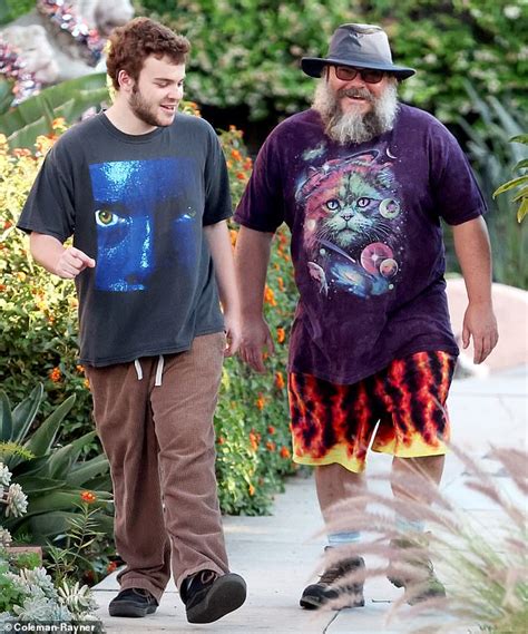 Jack Black displays his eclectic style on a walk with his son Sammy in ...