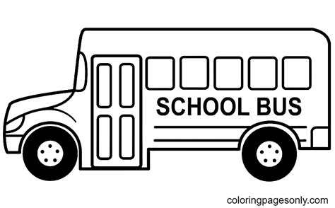 School Bus Coloring Page - Free Printable Coloring Pages