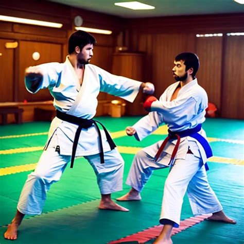 MALE KARATEKA TRAINING IN A DOJO