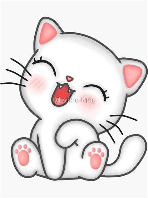 "The Cutest Kitten Cat Ever!" Sticker for Sale by martjfaulkner | Personajes de dibujos animados ...