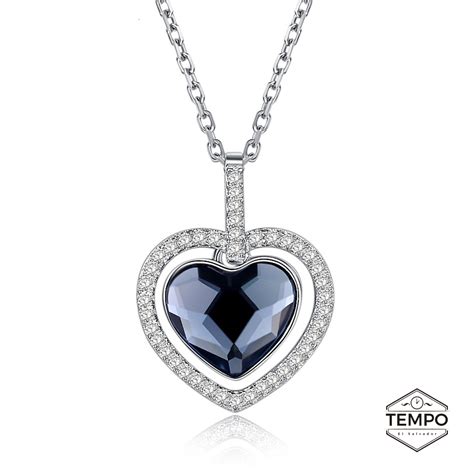 Collar de Plata 925 – Corazón de cristal azul – C2 – JOYERIA TEMPO