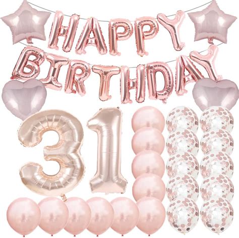 Amazon.com: ZSNWGZ Sweet 31th Birthday Decorations Party Supplies,Rose ...