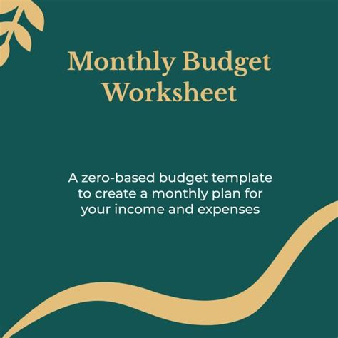Monthly Budget Worksheet – MasterPeace Financial
