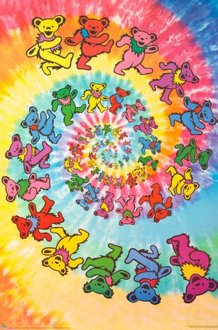 Grateful Dead Dancing Bears Swirl Poster 24x36 – BananaRoad