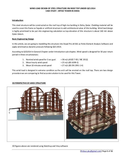 WIND LOAD DESIGN OF STEEL STRUCTURE ON ROOF TOP UNDER QCS 2014 CASE S…