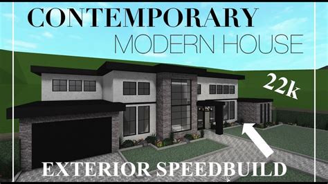 22K Modern Contemporary House SPEEDBUILD LAYOUT INCLUDED (Welcome To Bloxburg) - YouTube