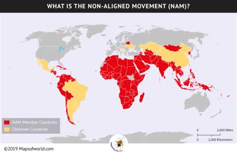 Map Showing Member Countries of Non-Aligned Movement - Answers