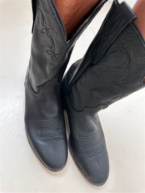 Vintage Black Leather Cowboy Boots | Jetsetbohemian