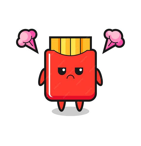 Premium Vector | Annoyed expression of the cute french fries cartoon character , cute style ...