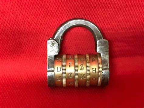 Antique combination lock, cryptex type - iron and brass - England - 19th century - Catawiki