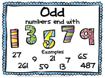 Free Even and Odd Numbers Posters and Clip Cards by Games 4 Learning