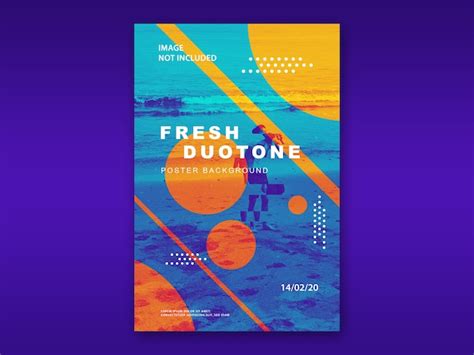 Premium PSD | Fresh duotone poster mockup design