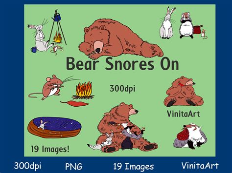 Bear Snores On Storybook Clipart Digital Download - Etsy