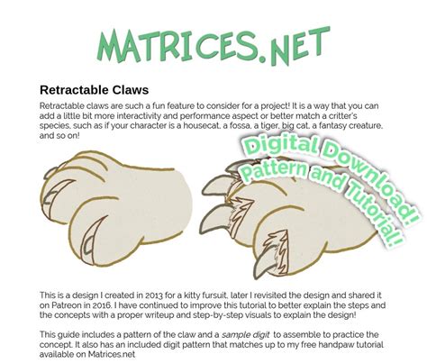 Pattern and Tutorial: Retractable Claws for Fursuits - Etsy