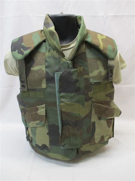 VTG Woodland Flak Jacket Body Armor Vest m81 camo Fragmentation PASGT SMALL 1984 - Centex ...