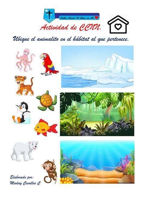 Ficha online de Hábitat de los animales para Segundo de primaria. Puedes hacer los ejercicios ...